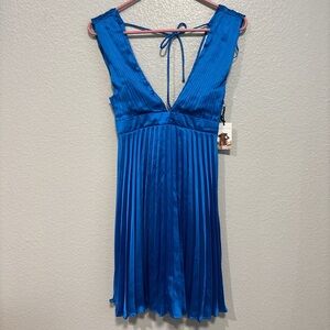 Sincerely Jules Electric Blue Pleated Dress